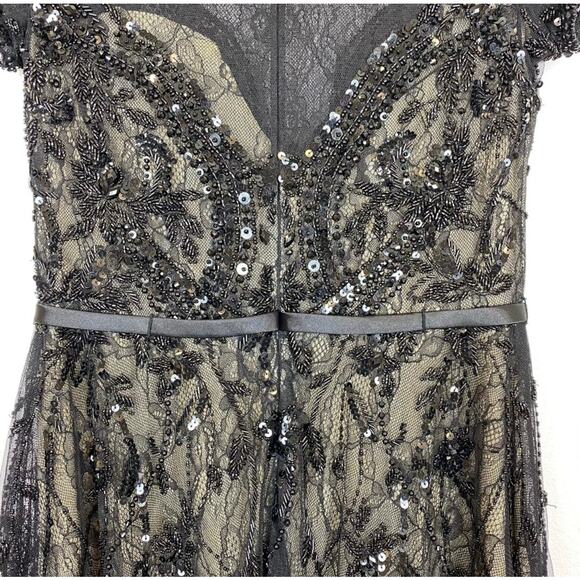 Basix Black Label Sequin Beaded Lace Dress Size 6 - Picture 10 of 13